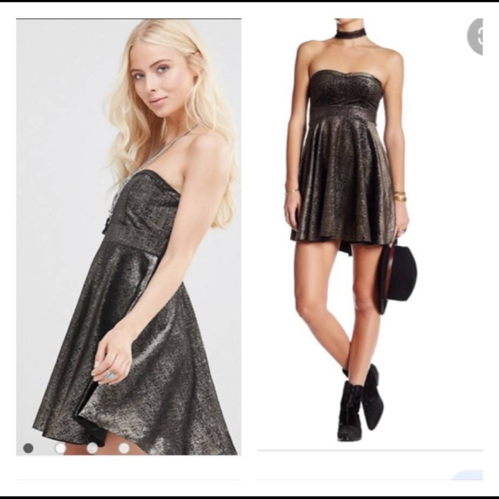 Free People black shattered shine velvet mini cocktail dress
